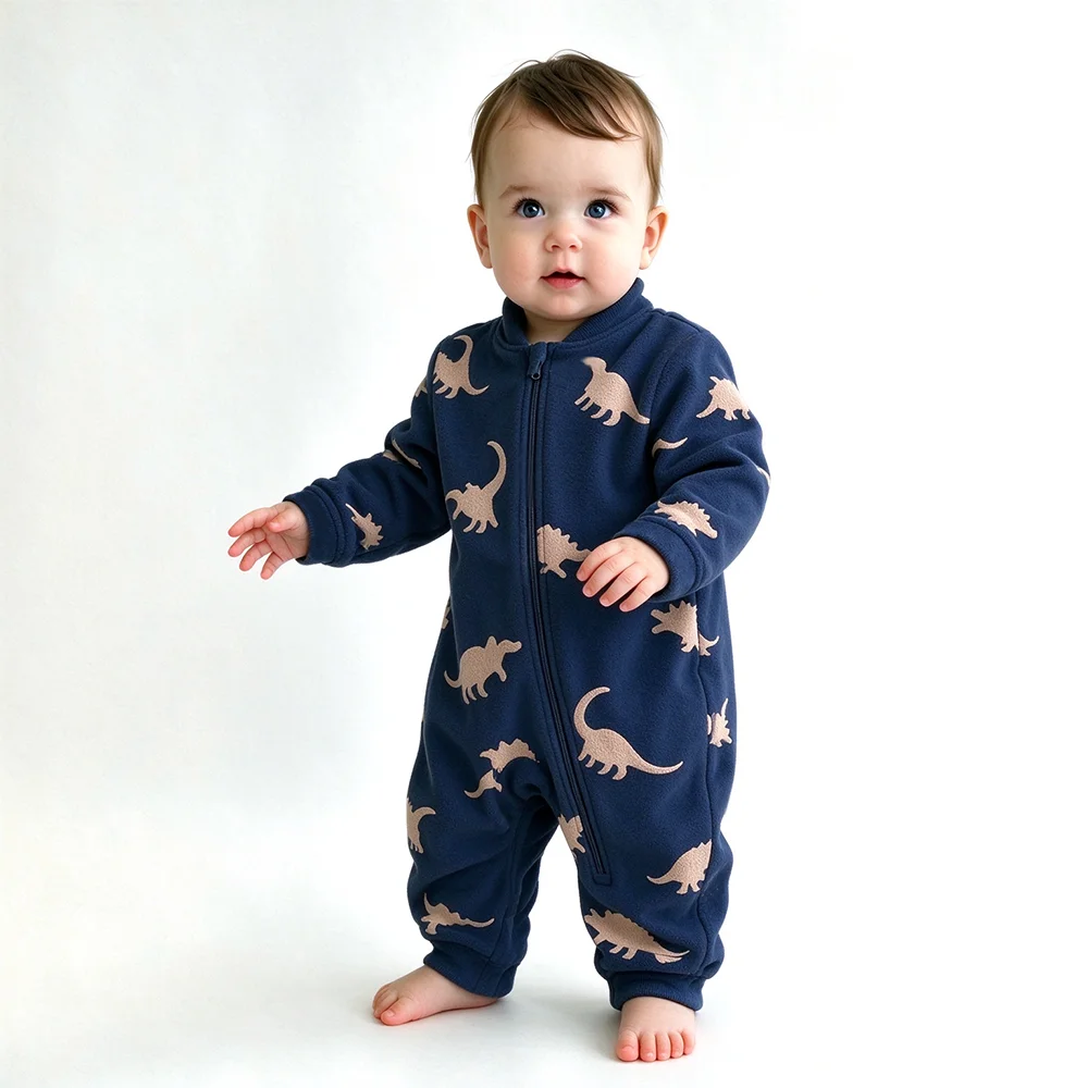 Cotton Baby Onesies Zipper - Miękki, ciepły kombinezon dla niemowląt z
