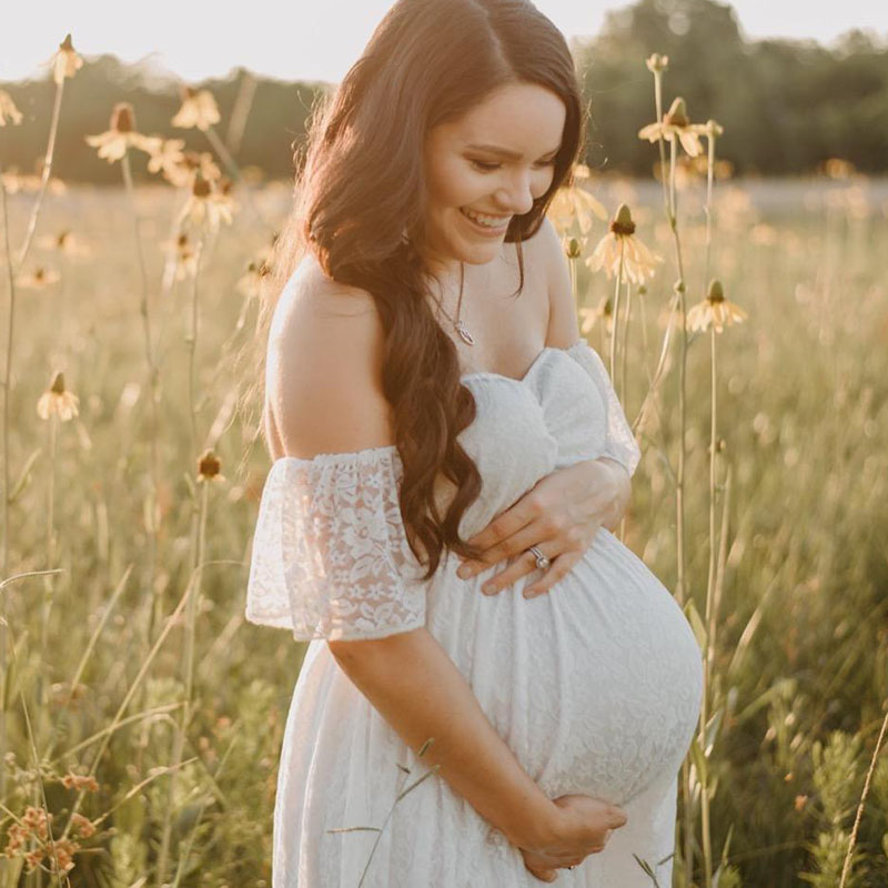 Kobiety w ciąży Off ramię ręka – Maternity Wear recenzja i cena